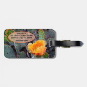 Oranje Prickly Pear Opuntia Cactus Flower Photo Bagagelabel (Achterkant horizontaal)