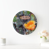 Oranje Prickly Pear Opuntia Cactus Flower Photo Grote Klok (Huis)