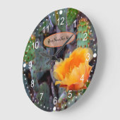 Oranje Prickly Pear Opuntia Cactus Flower Photo Grote Klok (Hoek)