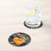 Oranje Prickly Pear Opuntia Cactus Flower Photo Kartonnen Onderzetters (Insitu)