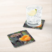 Oranje Prickly Pear Opuntia Cactus Flower Photo Kartonnen Onderzetters (Insitu)