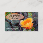 Oranje Prickly Pear Opuntia Cactus Flower Photo Visitekaartje (Achterkant)