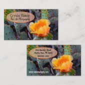 Oranje Prickly Pear Opuntia Cactus Flower Photo Visitekaartje (Voorkant / Achterkant)