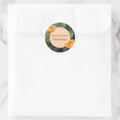 Oranje printplaat met prickly Pear Cactus Ronde Sticker (Tas)