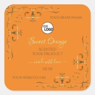 Oranje Product Labels Gold  hoek met Logo