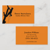 Oranje Professional Tree Trimming Service Business Visitekaartje (Voorkant / Achterkant)