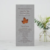 Oranje programma van de Monogrammed Wedding van Li Programmakaart (Staand voorkant)