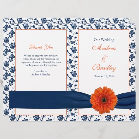 Oranje programma voor het huwelijk tussen de zeema (Voorkant / Achterkant)