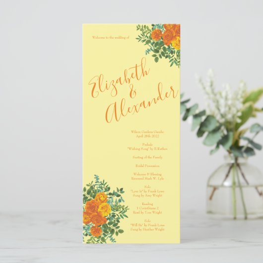 Oranje programma's voor het Roos van de lichtgele  (Staand voorkant)