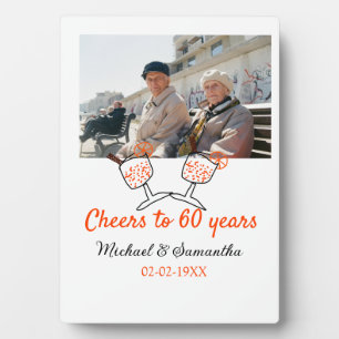 Oranje proost op 60 jaar huwelijksjubileum  fotoplaat