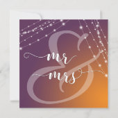 Oranje Pruim Ombre & Lichte Koorden Bruiloft 2b Kaart (Achterkant)