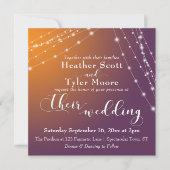 Oranje Pruim Ombre & Lichte Koorden Bruiloft 2b Kaart (Voorkant)