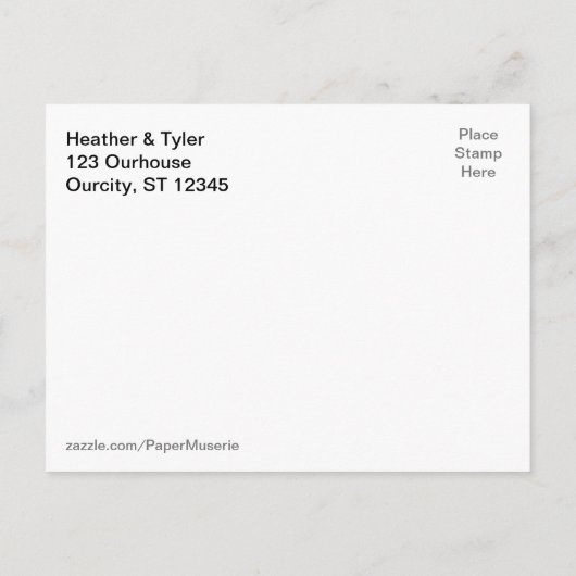 Oranje pruimenombre & lichte snaren Bewaar de datu Aankondigingskaart (Achterkant)