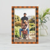 Oranje Pset Kraft Happy Thanksgiving Feestdagenkaart (Staand voorkant)