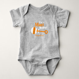 Oranje Pset Rattle Miner Baby Bodysuit