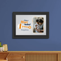 Oranje Pset Rattle Miner Baby Foto Poster