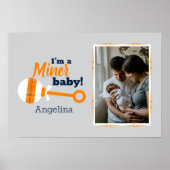 Oranje Pset Rattle Miner Baby Foto Poster (Voorkant)
