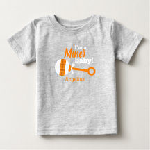 Oranje Pset Rattle Miner Baby T-Shirt