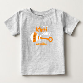 Oranje Pset Rattle Miner Baby T-Shirt