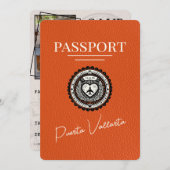 Oranje Puerta Vallarta Paspoort Save The Date (Voorkant / Achterkant)