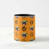 Oranje Pugs en Pootafdruk Mok (Midden)