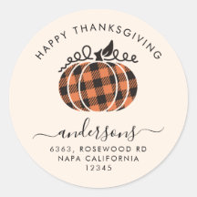 Oranje Pump Pumpkin Thanksgiving Return Address