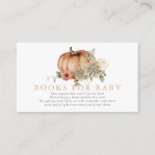 Oranje Pumpkin & Dahlia Baby shower Book Request Informatiekaartje (Voorkant)