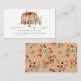 Oranje Pumpkin & Dahlia Baby shower Book Request Informatiekaartje