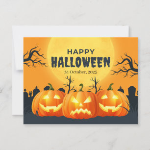 Oranje Pumpkin Halloween Briefkaart
