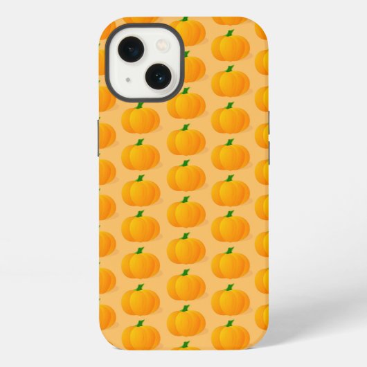 Oranje Pumpkin Halloween Pattern iPhone Hoesje (Achterkant)