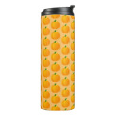 Oranje Pumpkin Halloween Pattern Thermosbeker (Gedraaid links)