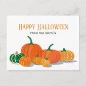 Oranje Pumpkin Happy Halloween Briefkaart (Voorkant)