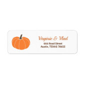 Oranje Pumpkin-label voor retouradres Etiket (Voorkant)