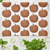 Oranje Pumpkin Photo Cutout Tiled on White Theedoek (Gevouwen)