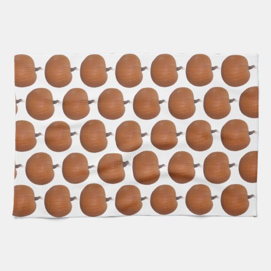 Oranje Pumpkin Photo Cutout Tiled on White Theedoek (Horizontaal)