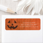 Oranje Pumpkin Rustic Halloween Party Etiket (Insitu)