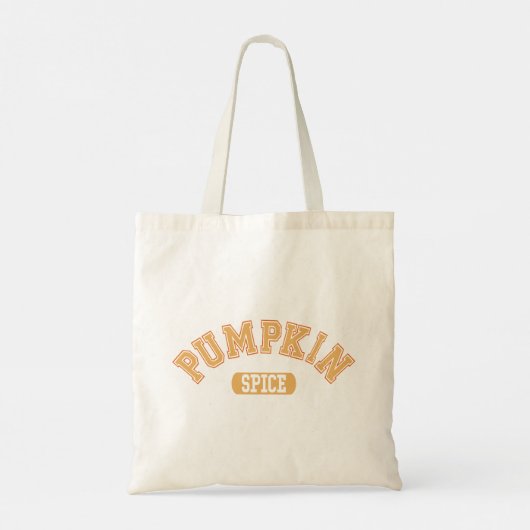 Oranje Pumpkin Spice College Letter Geïnspireerd Tote Bag (Achterkant)