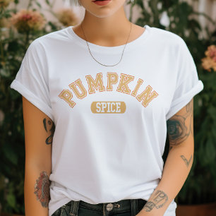 Oranje Pumpkin Spice College Letter Geïnspireerd Tri-Blend Shirt