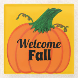 Oranje Pumpkin WelkomstHerfst Glazen Onderzetter