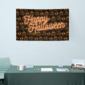 Oranje Pumpkins Halloween Pattern Spandoek (Beurs)