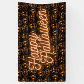 Oranje Pumpkins Halloween Pattern Spandoek (Verticaal)