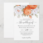 Oranje Punch Ranunculus Florals Uitnodiging (Voorkant / Achterkant)