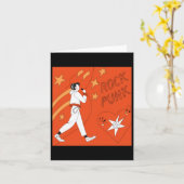 Oranje Punk Rock Expressive Digital Art Illustrati Kaart (Gele Bloem)