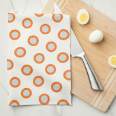Oranje puntretrorontwerp theedoek (Quarter Fold)