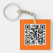 Oranje QR-CODE Aangepast Sleutelhanger (voorkant)