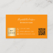 Oranje QR-code Business logo Klantenkaartje (Achterkant)