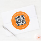 Oranje QR-code stickers Aangepaste bedrijfsnaam Ro (Envelop)