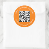 Oranje QR-code stickers Aangepaste bedrijfsnaam Ro (Tas)