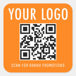 Oranje QR Code Stickers Bedrijfslogo 3,81 cm in he