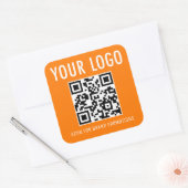 Oranje QR Code Stickers Bedrijfslogo 3,81 cm in he (Envelop)